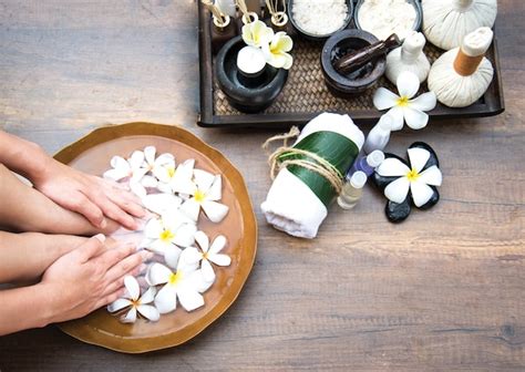 premium photo spa treatment  product  female feet spa thailand