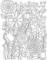 Coloring Book Pages Adults Adult Printable Colouring Stress Colour Craftsy Fanciful Line Florals Activity Grown Ups Downloadable Patterns sketch template