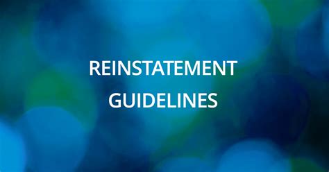 chw reinstatement guidelines healing america