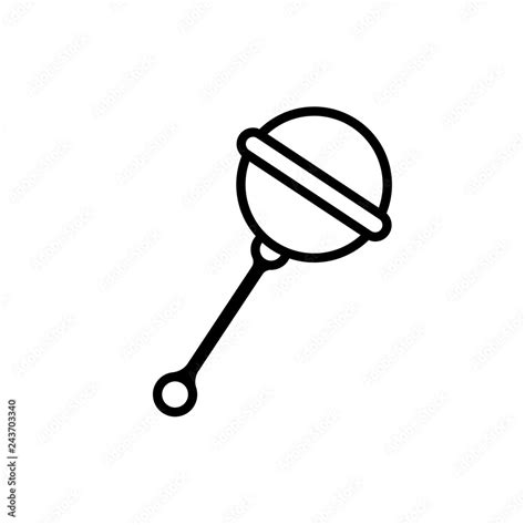 baby rattle outline icon clipart image isolated  white background