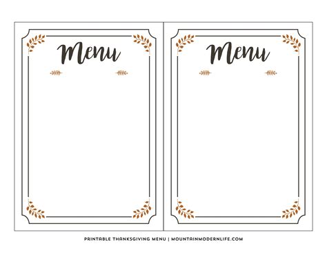 printable menu template printable menu template restaurant menu