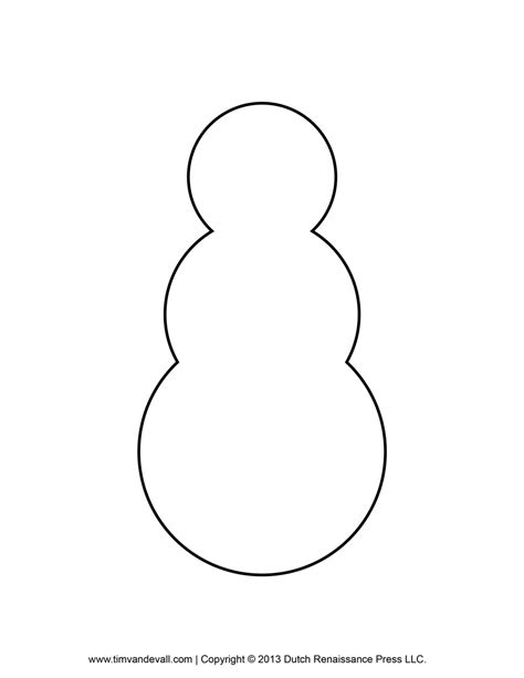 snowman template colouring pages