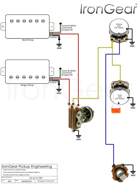 simple guitar pickup wiring diagram  humbuckers   blade switch