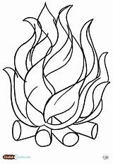 Bonfire Coloring Getdrawings Log sketch template