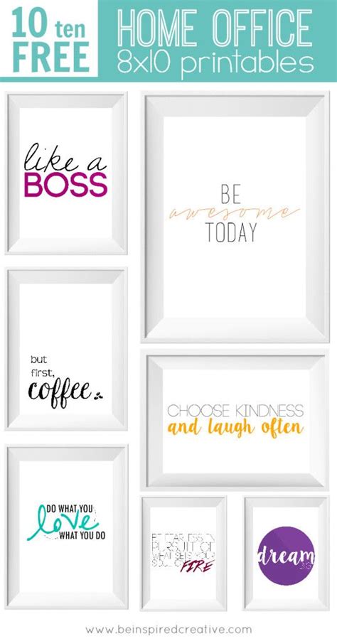 printable   home office prints  inspired creative