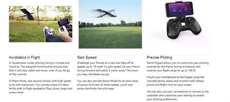 original parrot swing bundle drone flypad controller compact dron  dual flight mode racing