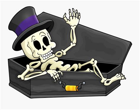 Funny Skeleton Cliparts Halloween Coffin Clip Art Free