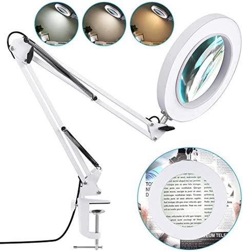veemagni 5x magnifying desk lamp with clamp 8 diopter
