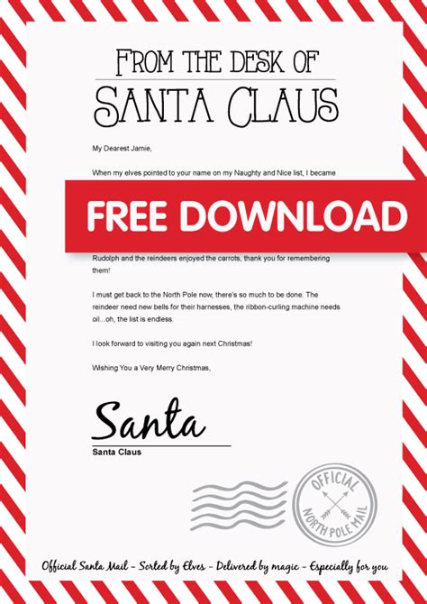 personalised letter  santa bright star kids personalized