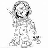 Chucky Tiffany Horror Xcolorings 920px sketch template