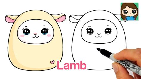 draw  cute lamb easy squishmallows youtube