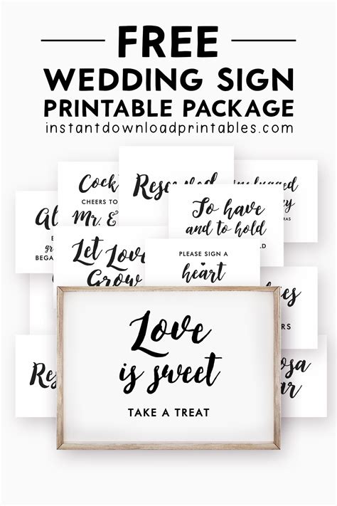 printable wedding signs instant  printables