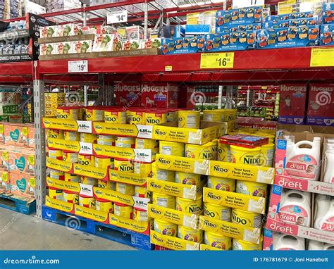 baby products   baby aisle   sams club wholesale retail store editorial stock image