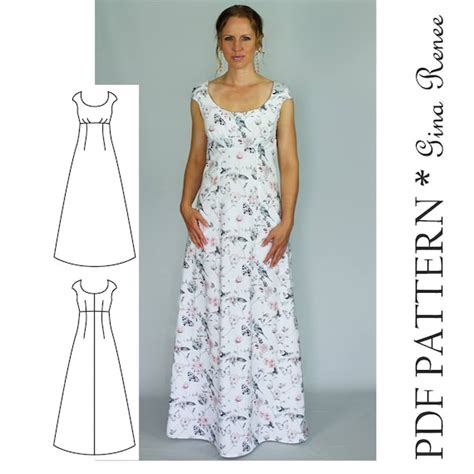 Maxi Dress Sewing Pdf Pattern Womens Maxi Dress Pattern