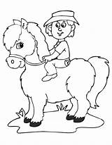 Coloring Horse Kid Pages Rider Riding Pony Drawing Popular Getdrawings sketch template