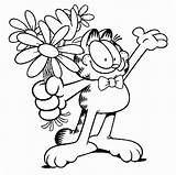 Garfield Zakochany Kolorowanka Drukowanka Druku Malowankę Wydrukuj Drukowania sketch template