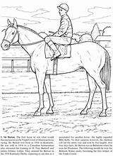 Coloring Pages Horse Doverpublications Colouring Sports Printable Publications Dover Drawing Racehorses Great Book Triple Crown sketch template