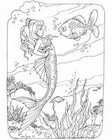Meerjungfrau Ausmalbilder Mermaids Colorare Sirena Colorir Underwater Barbie Wasser Malvorlagen Familie sketch template