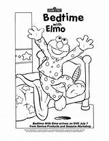 Elmo Bedtime Coloring Pages Street Sesame Rockinmama Choose Board sketch template