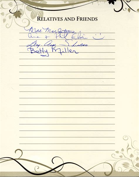 funeral guestbook