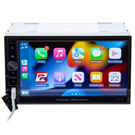 power acoustik cpaa   double din digital media receiver  apple carplay  android auto