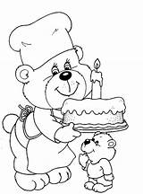 Coloring Birthday Pages Bear Bears Printable Kids Card Cake Print Animal Party Popular Colorings Cambre Linda Site Prinatble sketch template