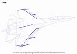 Su Sukhoi Step Draw Drawing Fighter sketch template