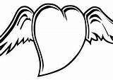 Coloring4free Wings Coloring Heart Pages Kids sketch template