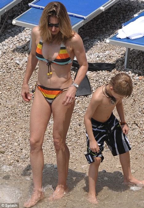 former tennis star and mum of two steffi graf shows off her champion figure daily mail online