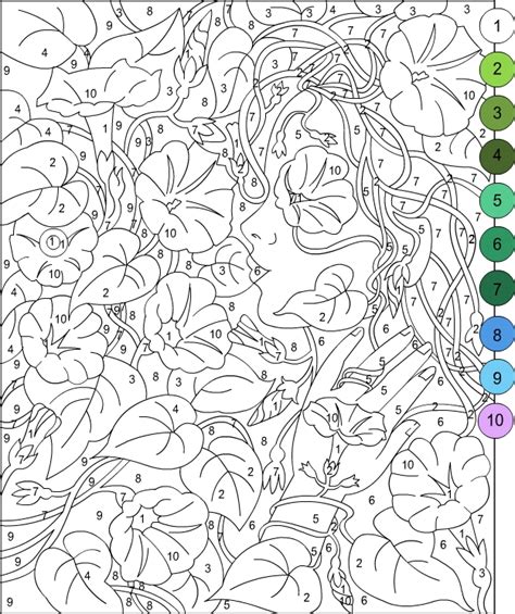 nicoles  coloring pages color  pattern mysterious girl