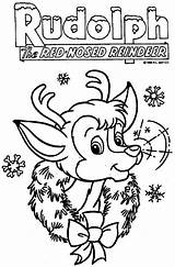 Rudolph Nosed Reindeer sketch template