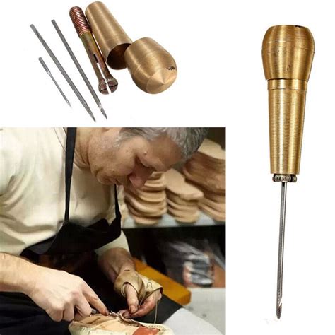 sets sewing shoe repair tool awl leather craft kit tools  copper