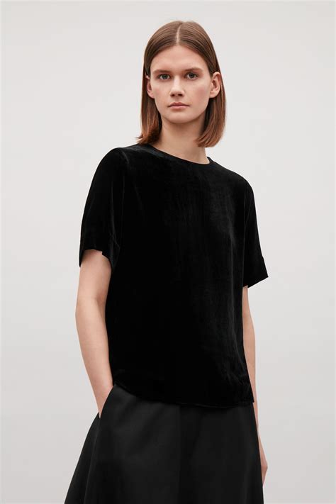 image   velvet top   detail  black minimalist dresses dressing cut