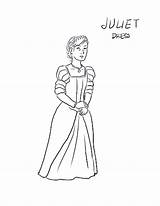 Juliet Romeo Drawings Costumes Coloring Costume Easy Template Cartoon Pages Sketch sketch template