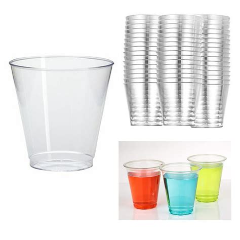 50 Mini Shot Glasses Clear Hard Plastic 1 Oz Disposable Party Cups