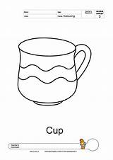 Cup Worksheet Coloring Pages Template sketch template
