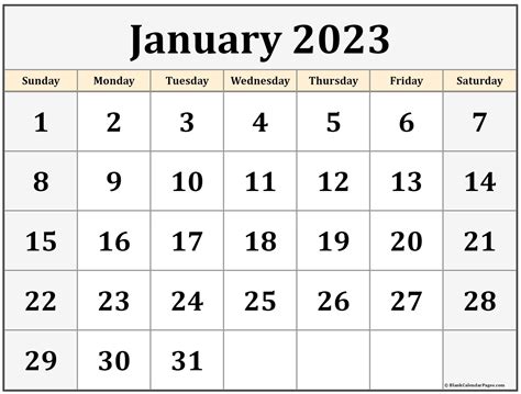 january 2023 calendar free printable calendar