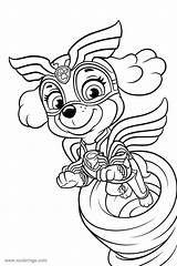 Paw Patrol Mighty Coloring Pups Pages Super Skye Mission sketch template
