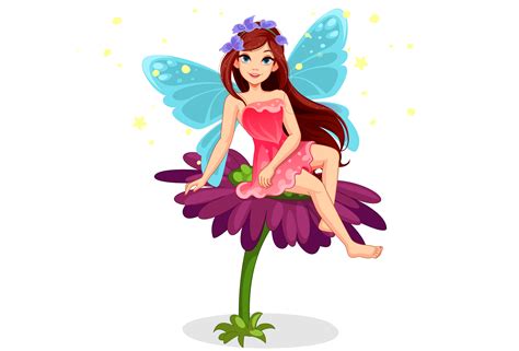 cartoon fairy characters beautiful fairy cartoon character sticker  vector art
