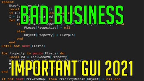 bad business hackscript important business gui youtube