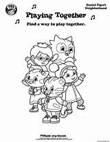 Daniel Tiger Coloring Pages Min Together Playing Printable sketch template