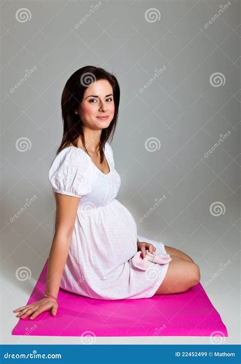 Pregnant Brunette Stock Image Image Of Pregnant Happy 22452499