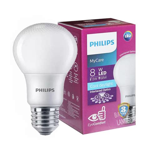 lampu led philips  watt bohlam  philips putih   bulb led watt shopee indonesia