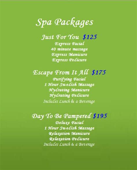 spa packages google search spa packages spa flyer massage