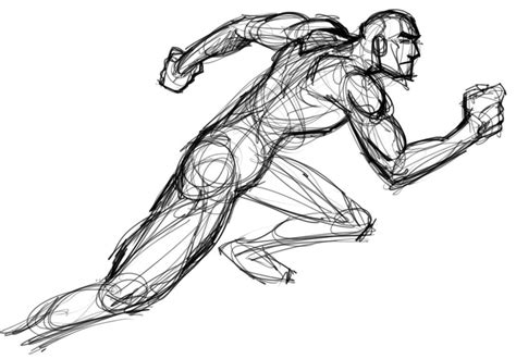 person running sketch