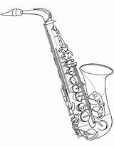Saxophone Saxofon Instrument Saksofon Clarinet Saxofón Kolorowanka Tocando Supercoloring Muzyka Drukuj Jing sketch template