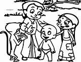Coloring Bheem Chhota Friends Street Happy Wecoloringpage Pages sketch template