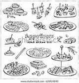 Finger Food Vector Stock Appetizers Menus Doodles Packages Drawn Recipes Illustration Hand Set Shutterstock Vectors Royalty sketch template