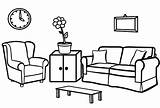 Living Room Coloring Pages Kids Clipart Drawing Easy Sheet Printable House Bedroom Colouring Drawings Color Rooms Coloringpagesfortoddlers Stickers sketch template