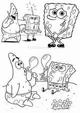 Spongebob Coloring Color Kids Pages Print Characters sketch template